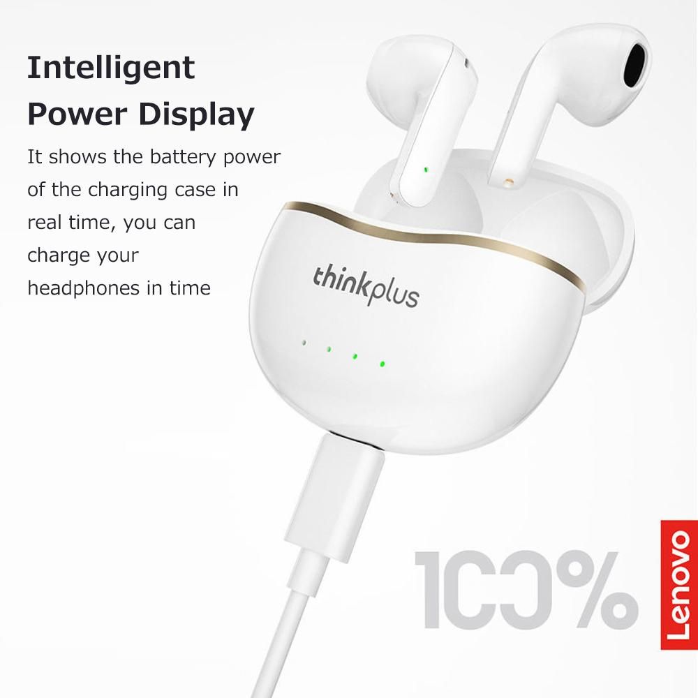 Lenovo thinkplus X16 True Wireless BT Headphones In-ear Sport Earbuds BT5.2 Chip Low Latency Wide Compatibility White