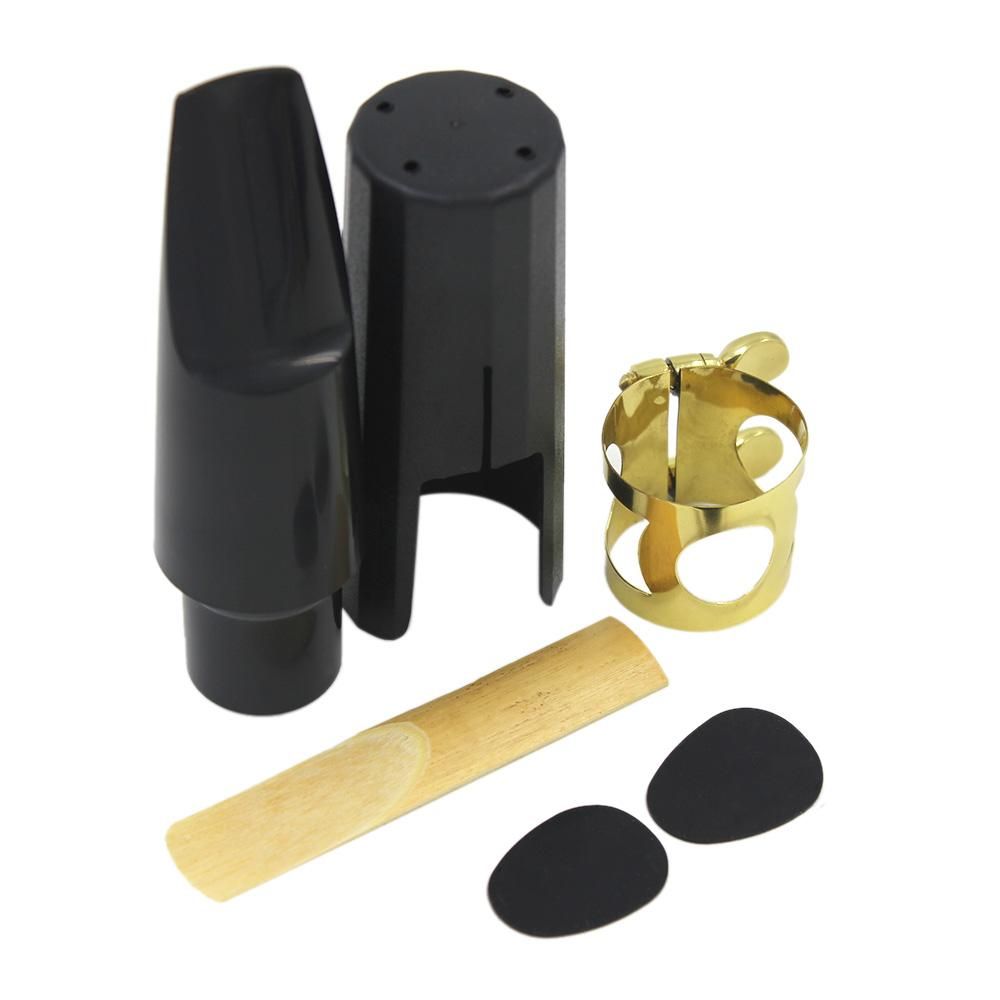 Tenor Sax Saxophone Mouthpiece Plastic with Cap Metal Buckle Reed Mouthpiece Patches Pads Cushions