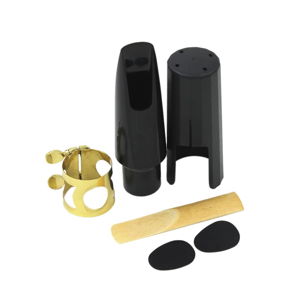Tenor Sax Saxophone Mouthpiece Plastic with Cap Metal Buckle Reed Mouthpiece Patches Pads Cushions