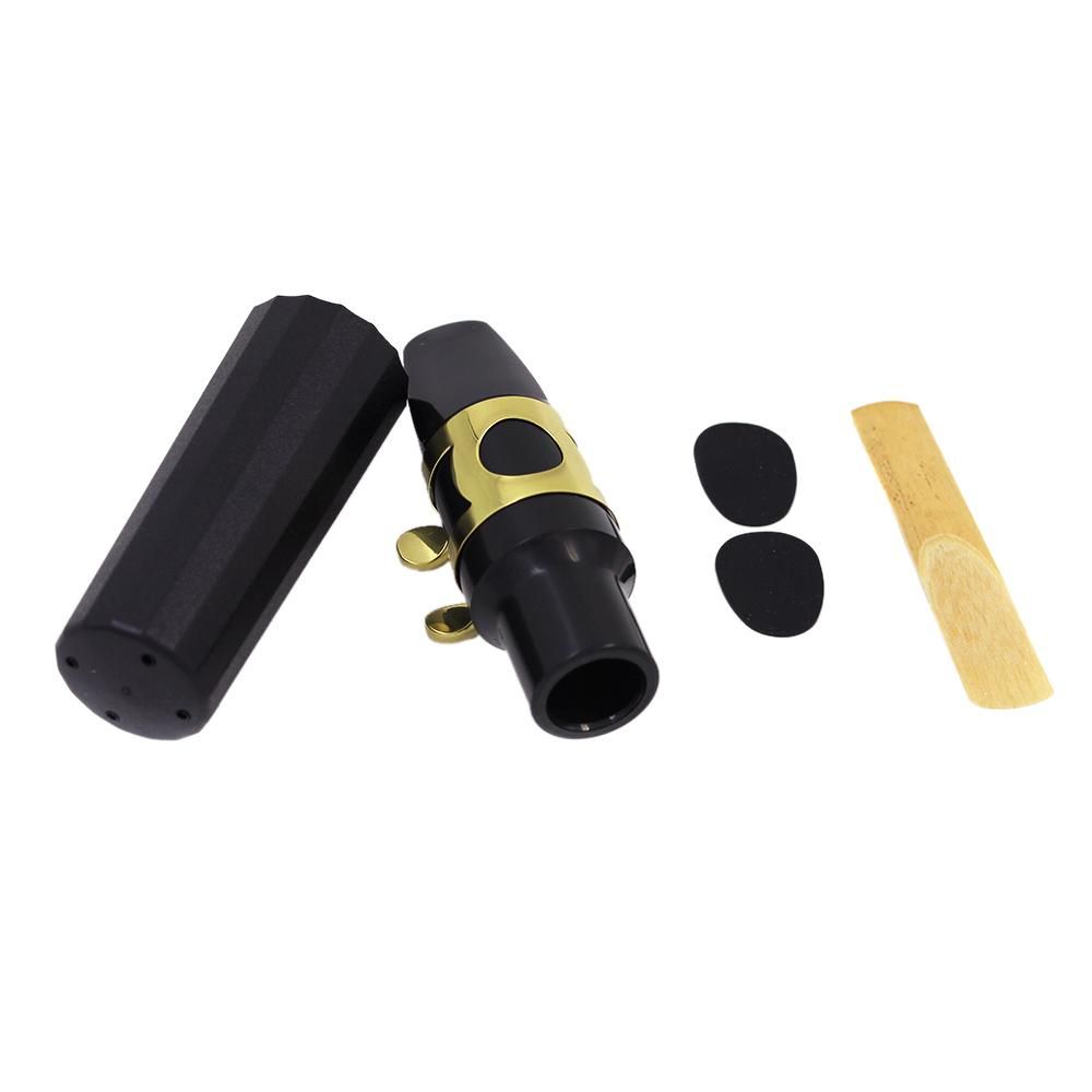 Tenor Sax Saxophone Mouthpiece Plastic with Cap Metal Buckle Reed Mouthpiece Patches Pads Cushions