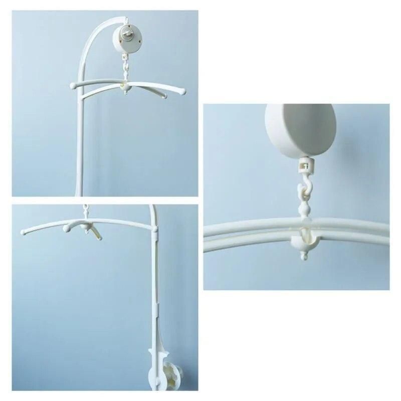 Baby Crib Mobile Bed Bell Hanging Cross Lullaby Bell Holder Universal Crib Rattel Wind-up Music Toy for Newborn