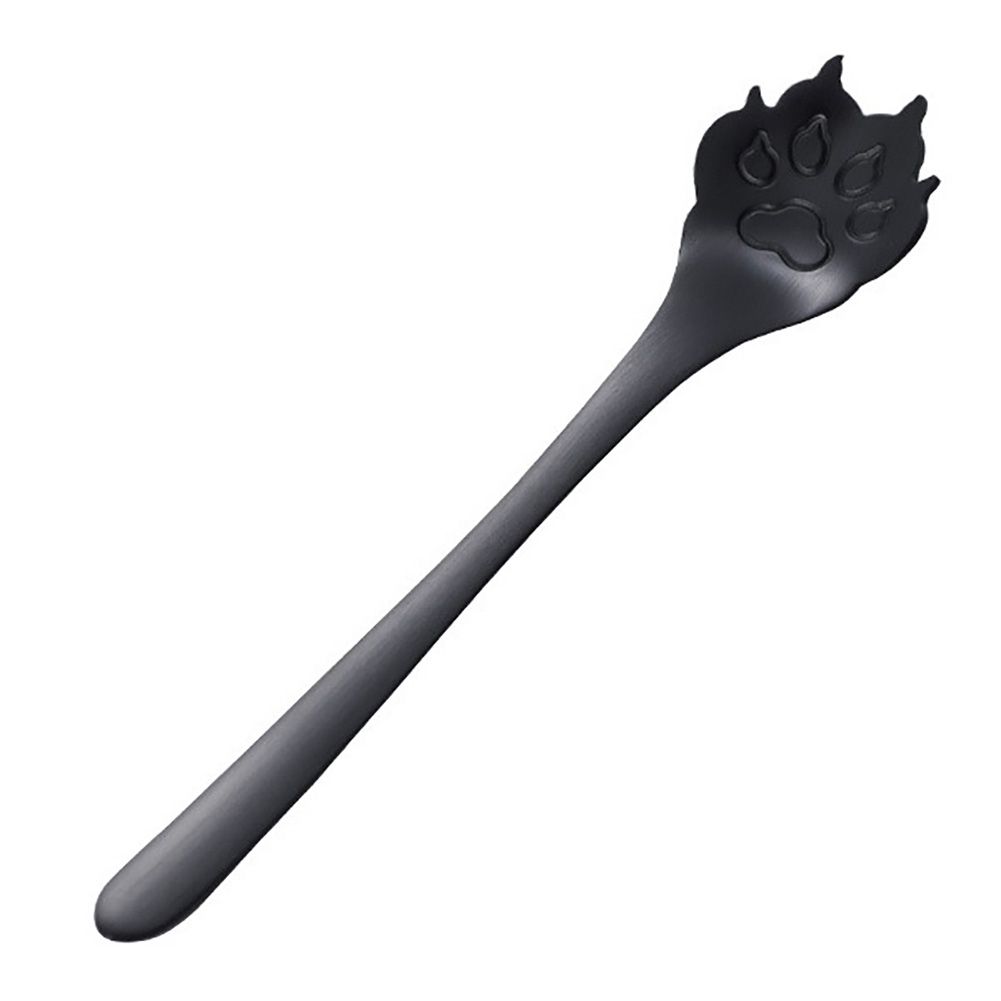 Cute Dog Paw Stainless Steel Long Handle Ice Cream-Black