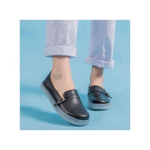 Women Flat Shoes Korean Fashion Casual Loafers Leather Nurse Shoes Ladies Work Shoes
