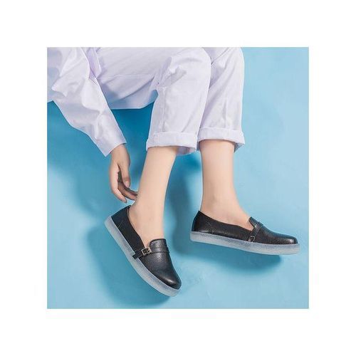 Women Flat Shoes Korean Fashion Casual Loafers Leather Nurse Shoes Ladies Work Shoes