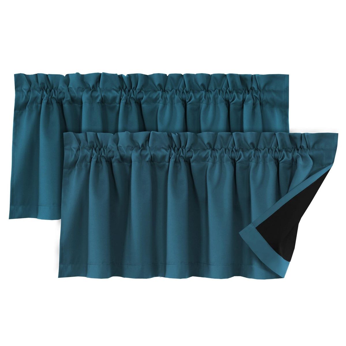 Solid Color Curtain Valance Curtain Valance with Blackout Coating Dark Blue