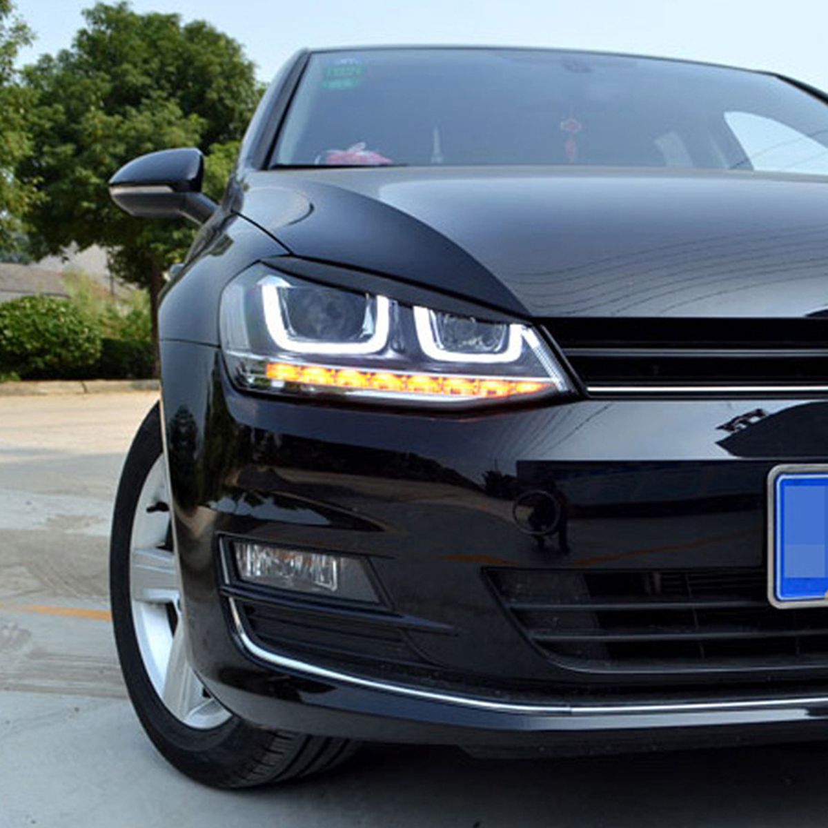 1 Pair Headlight Eyebrows Eyelids Trim Eye Lid Cover Car