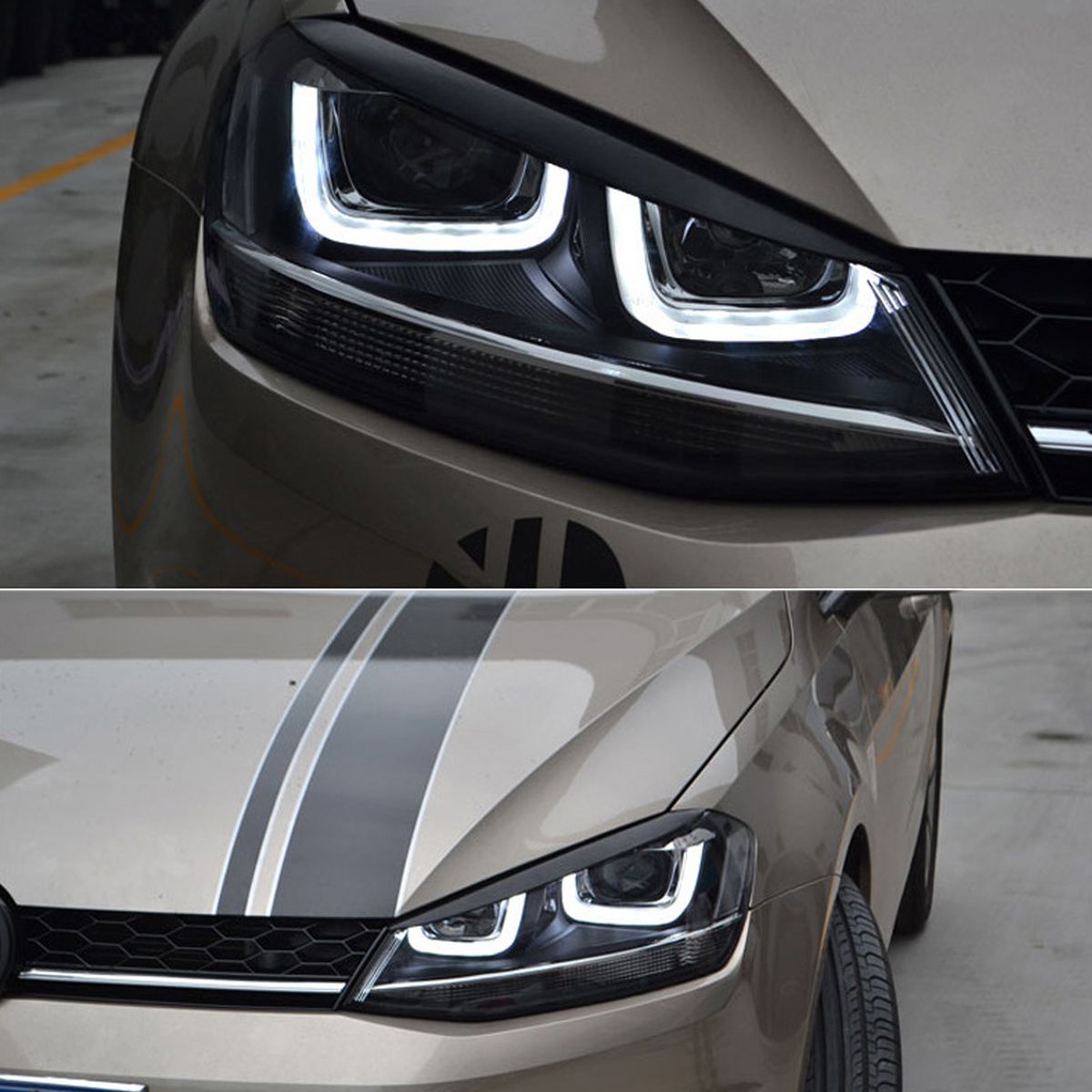 1 Pair Headlight Eyebrows Eyelids Trim Eye Lid Cover Car