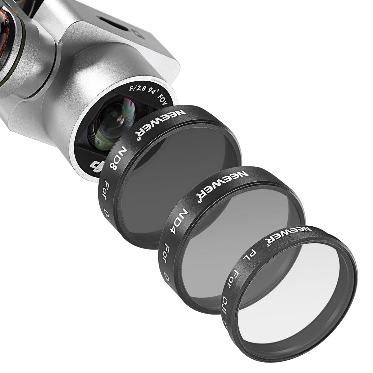 For D JI Phantom 3 Professional And Advanced, 3 Piece Filter Set: (1) Polarizer Filter + (1) ND4 Filter + (1) ND8 Filter, Not For D JI Phantom 3 Standard
