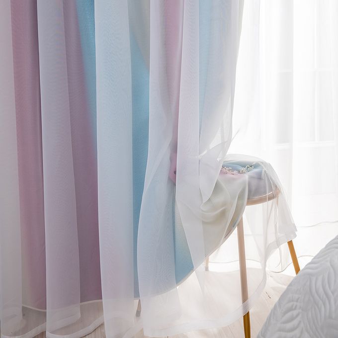 1pc Stars Blackout Window Curtains Colorful 2 Layer Bedroom