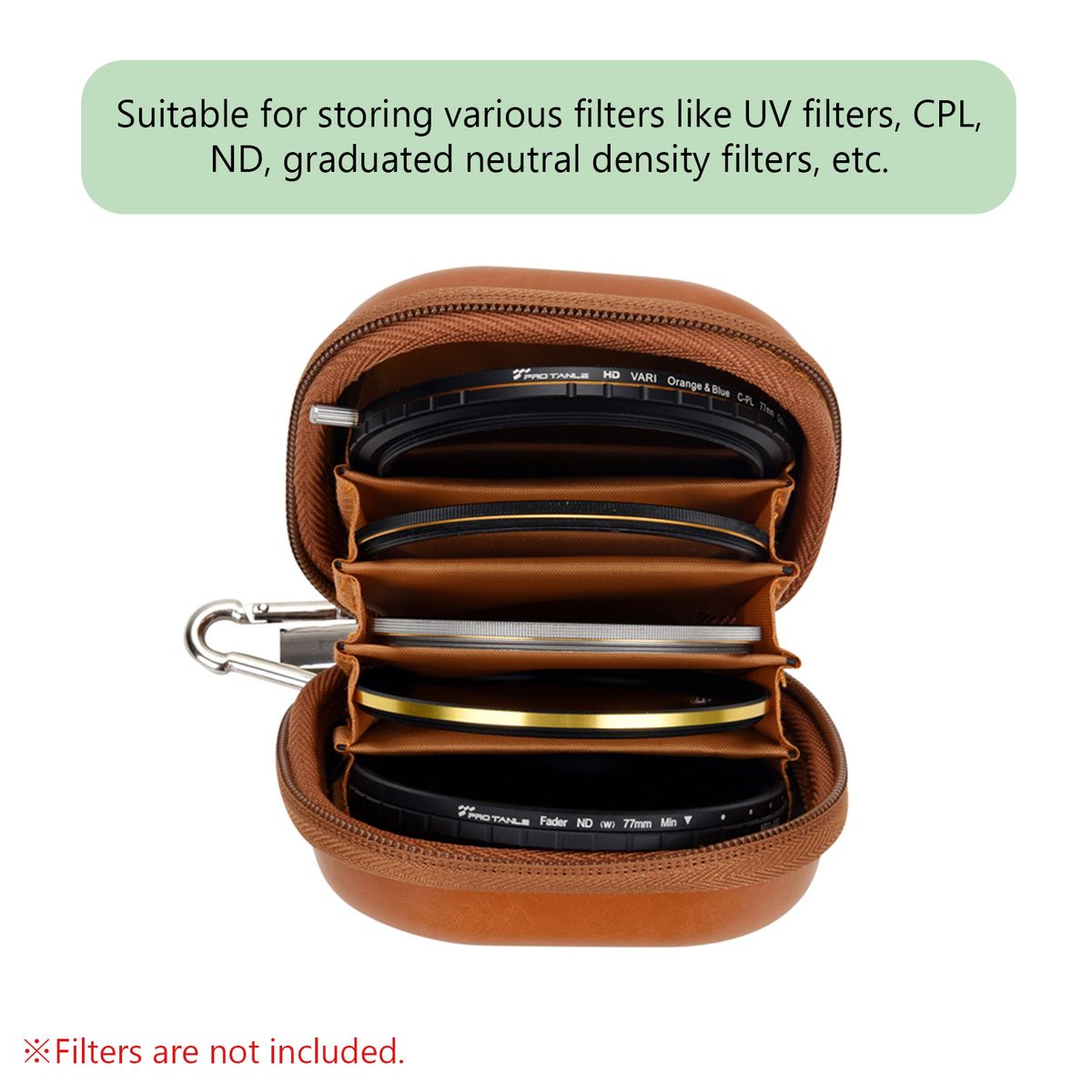 PRO TANLE Filter Hard Storage Case PU Leather Protective Bag