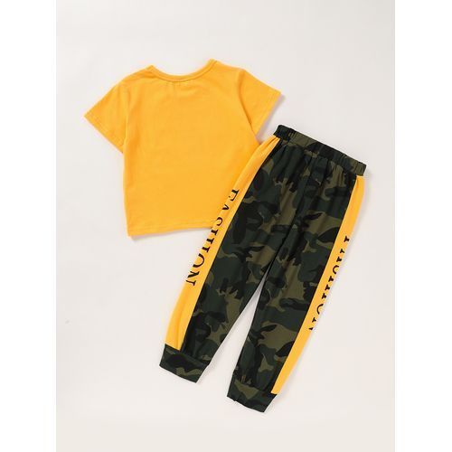 DAD GOOD 1-6Y Kid Boys Short Sleeves T-Shirt Camou Long Pants