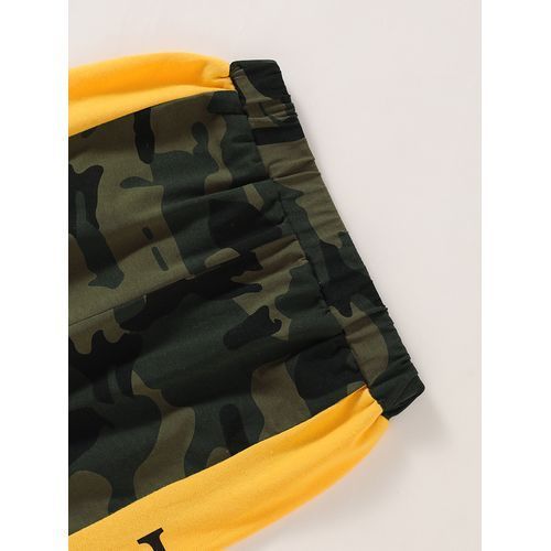 DAD GOOD 1-6Y Kid Boys Short Sleeves T-Shirt Camou Long Pants