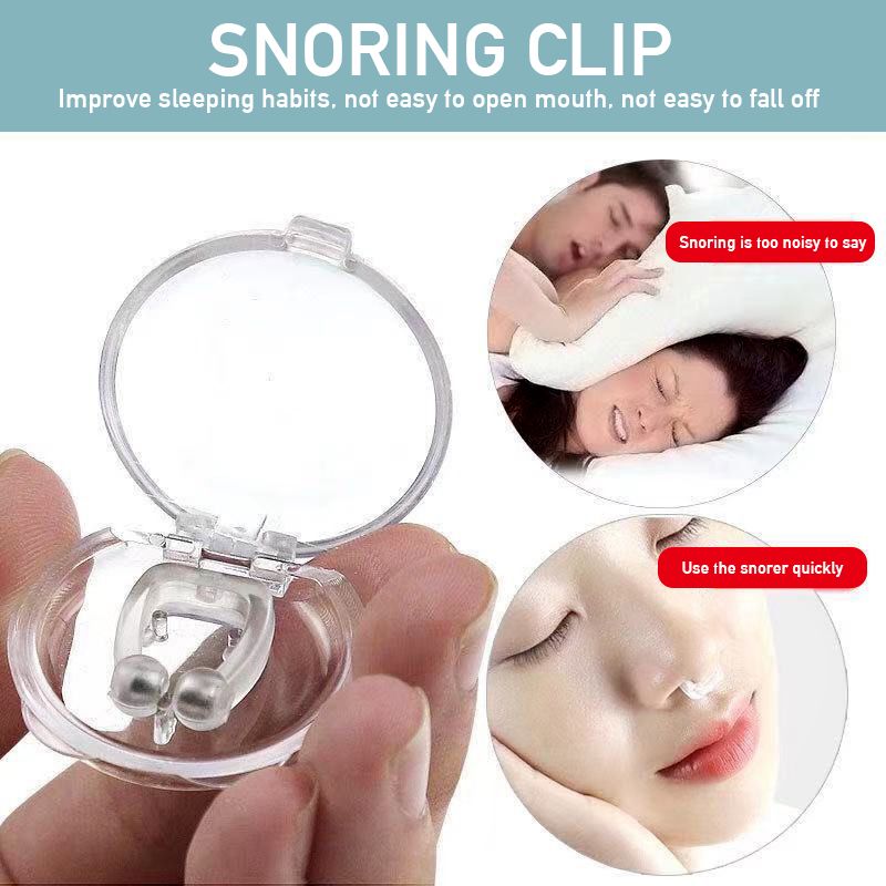 Silicone Magnetic Anti Snore Stop Snoring Nose Clip Sleep Tray Sleeping Aid Apnea Guard
