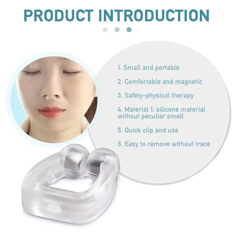 Silicone Magnetic Anti Snore Stop Snoring Nose Clip Sleep Tray Sleeping Aid Apnea Guard