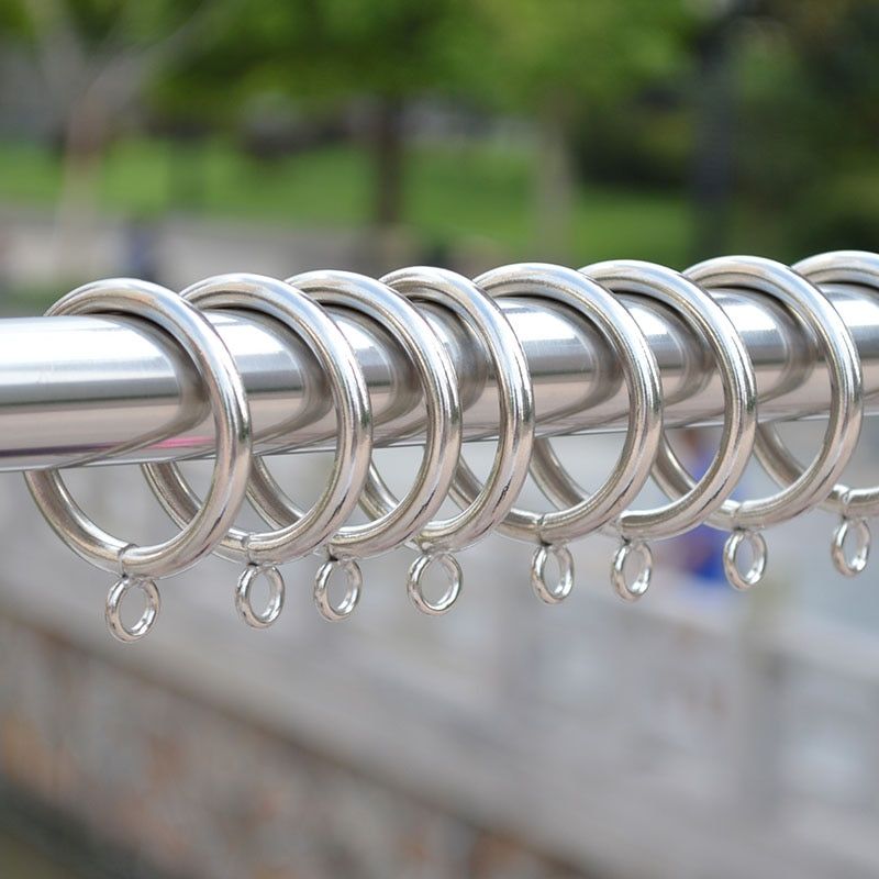 Silver Metal Curtain Ring On Rod For Hooks Curtain Clips
