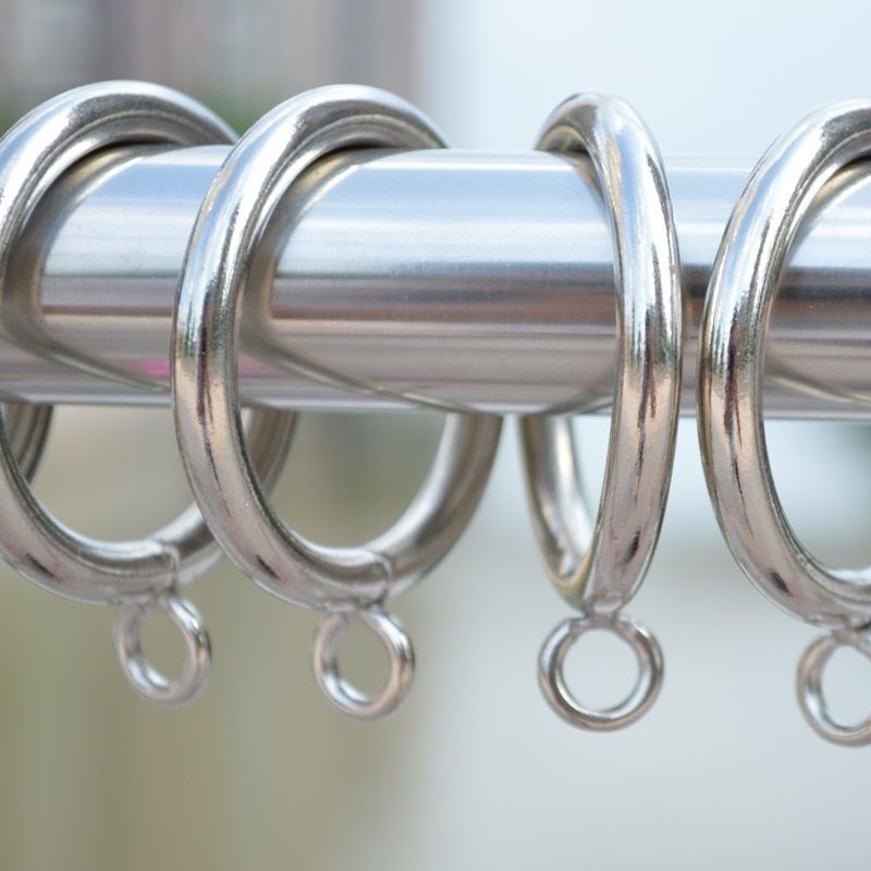 Silver Metal Curtain Ring On Rod For Hooks Curtain Clips