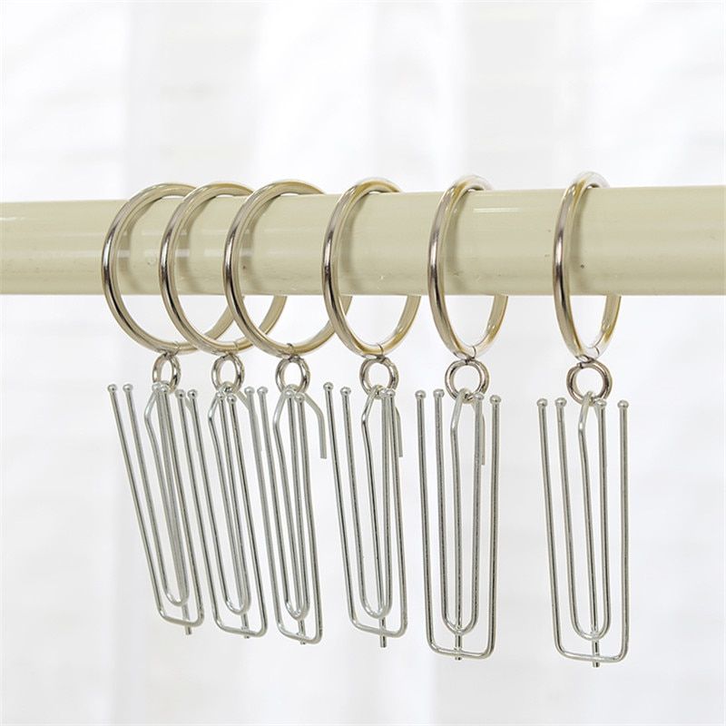 Silver Metal Curtain Ring On Rod For Hooks Curtain Clips