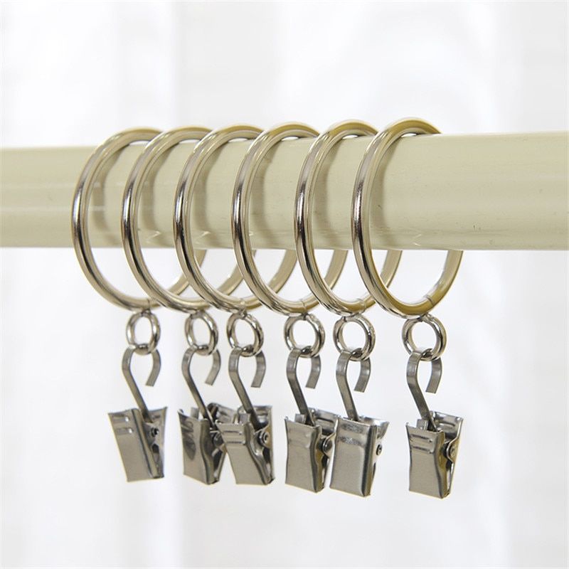 Silver Metal Curtain Ring On Rod For Hooks Curtain Clips
