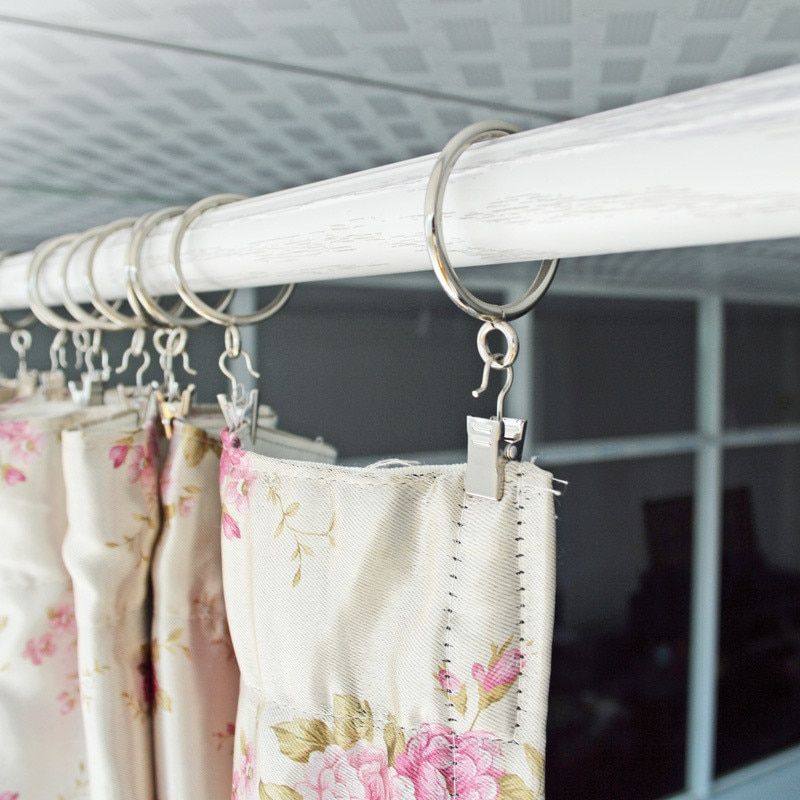 Silver Metal Curtain Ring On Rod For Hooks Curtain Clips