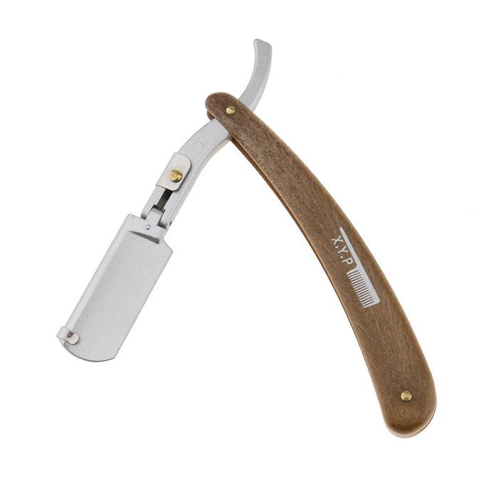 Folding Alloy Wooden Handle Barber Men's Straight Cut Throat Shaving