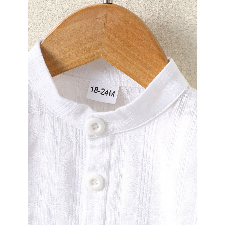 1-6Years Kid Boy Plain Color White Shirt+Shorts