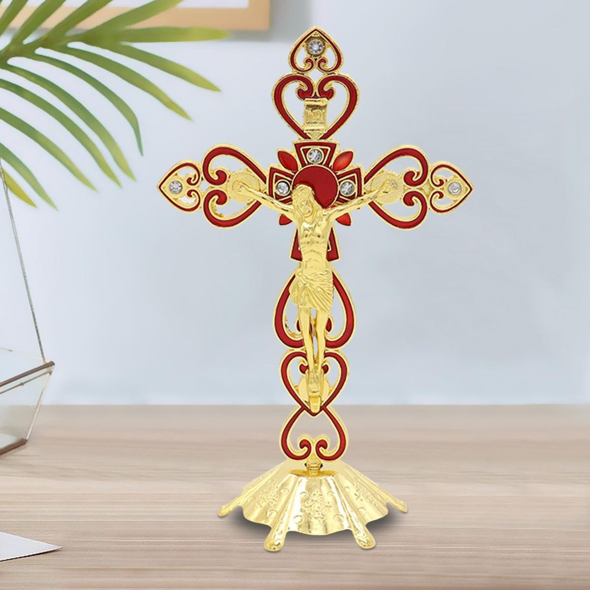 Metal Decorative Crucifix Standing Cross 20cm Tallian Table
