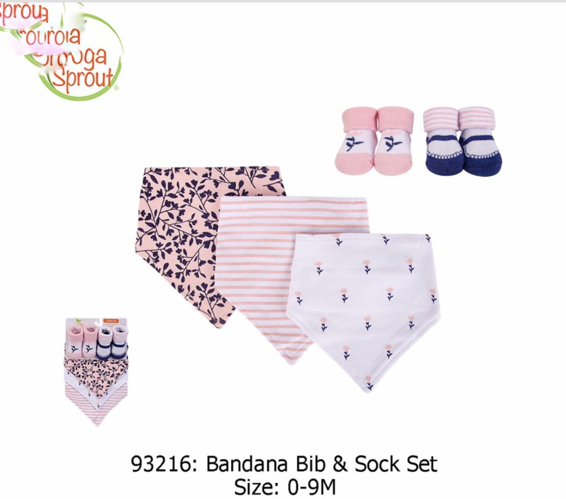5 Pc Socks And Bandana Bibs Set