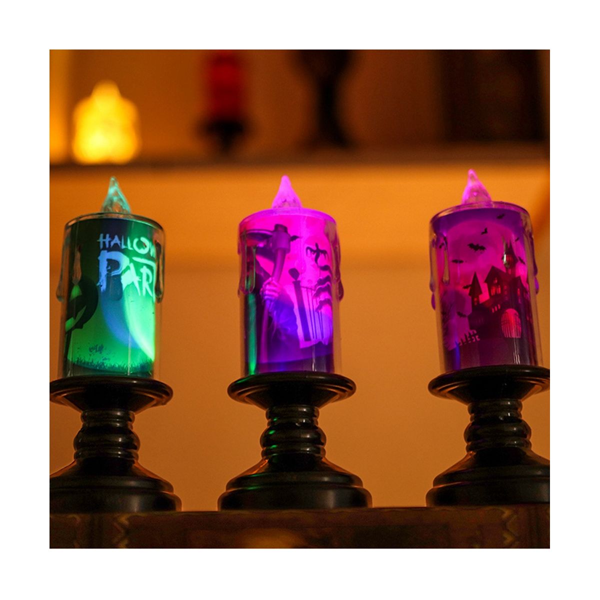 12Pcs/Set Halloween Decoration Castle Candlestick Light