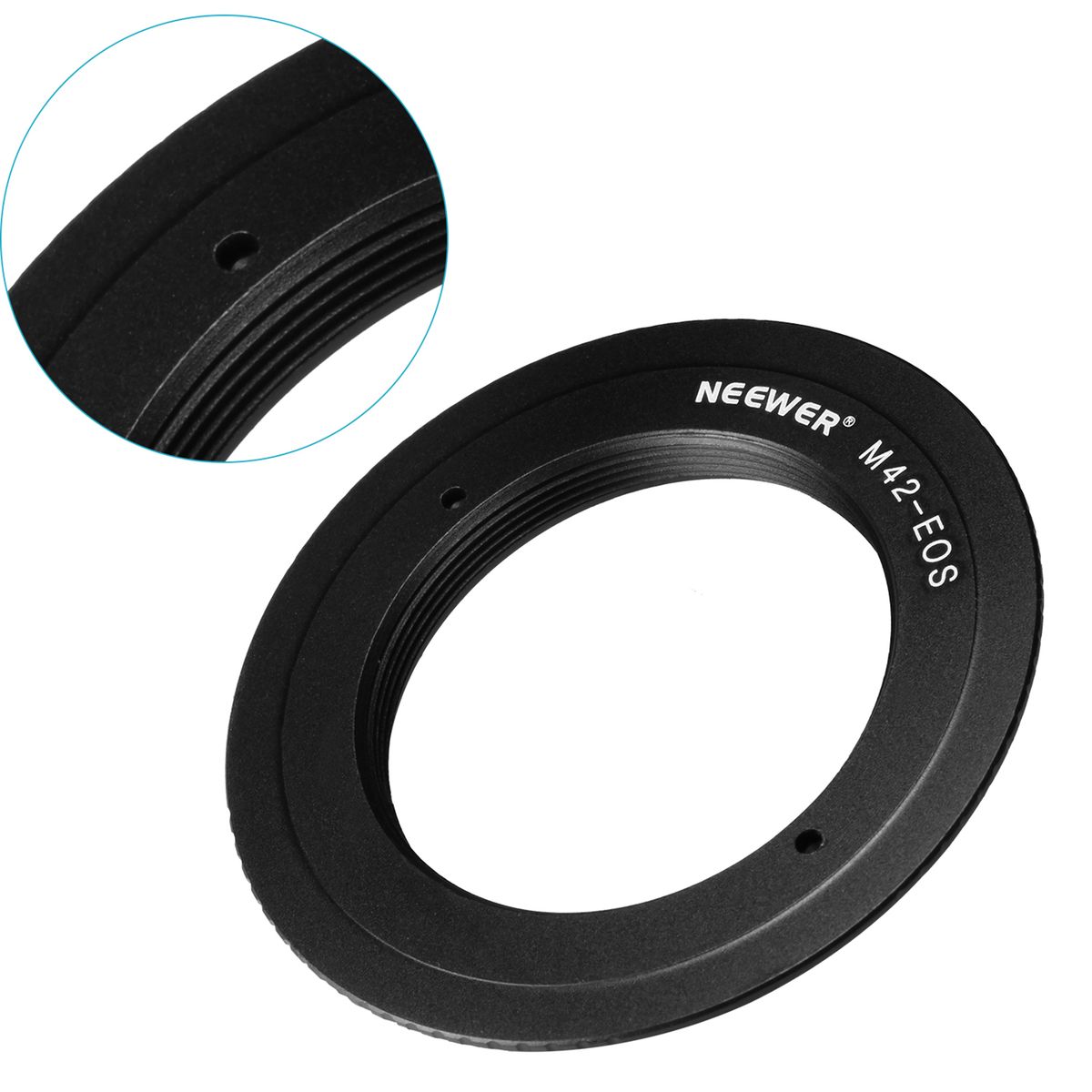 Neewer® Aluminum Alloy Lens Mount Adapter For M42 Lens To Canon EOS Camera, Such As 1d/1ds, Mark II, III, 5D, Rebel Xt, Xti, T2i, And More - Black