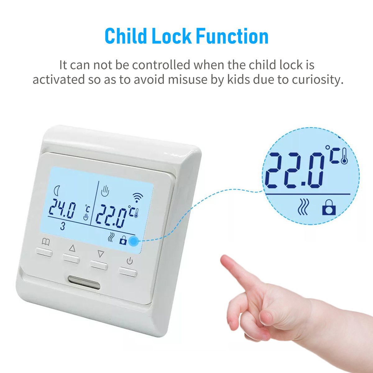 Boiler Thermostat 2.6Inch LCD Display Digital