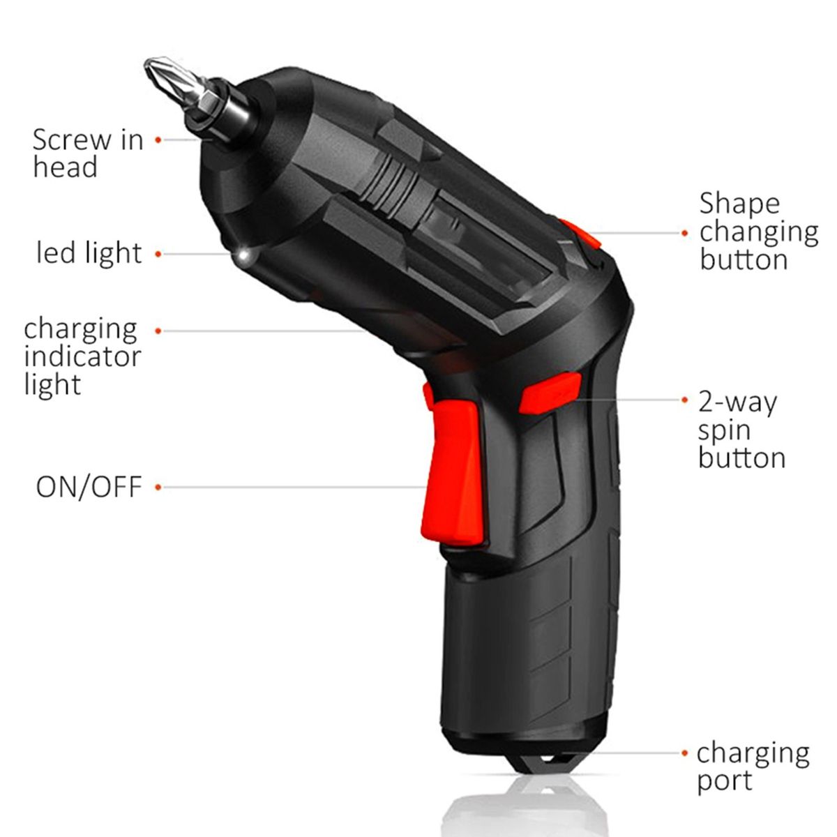 2PCS Electric Screwdriver Set 3.6V Cordless Electric Drill