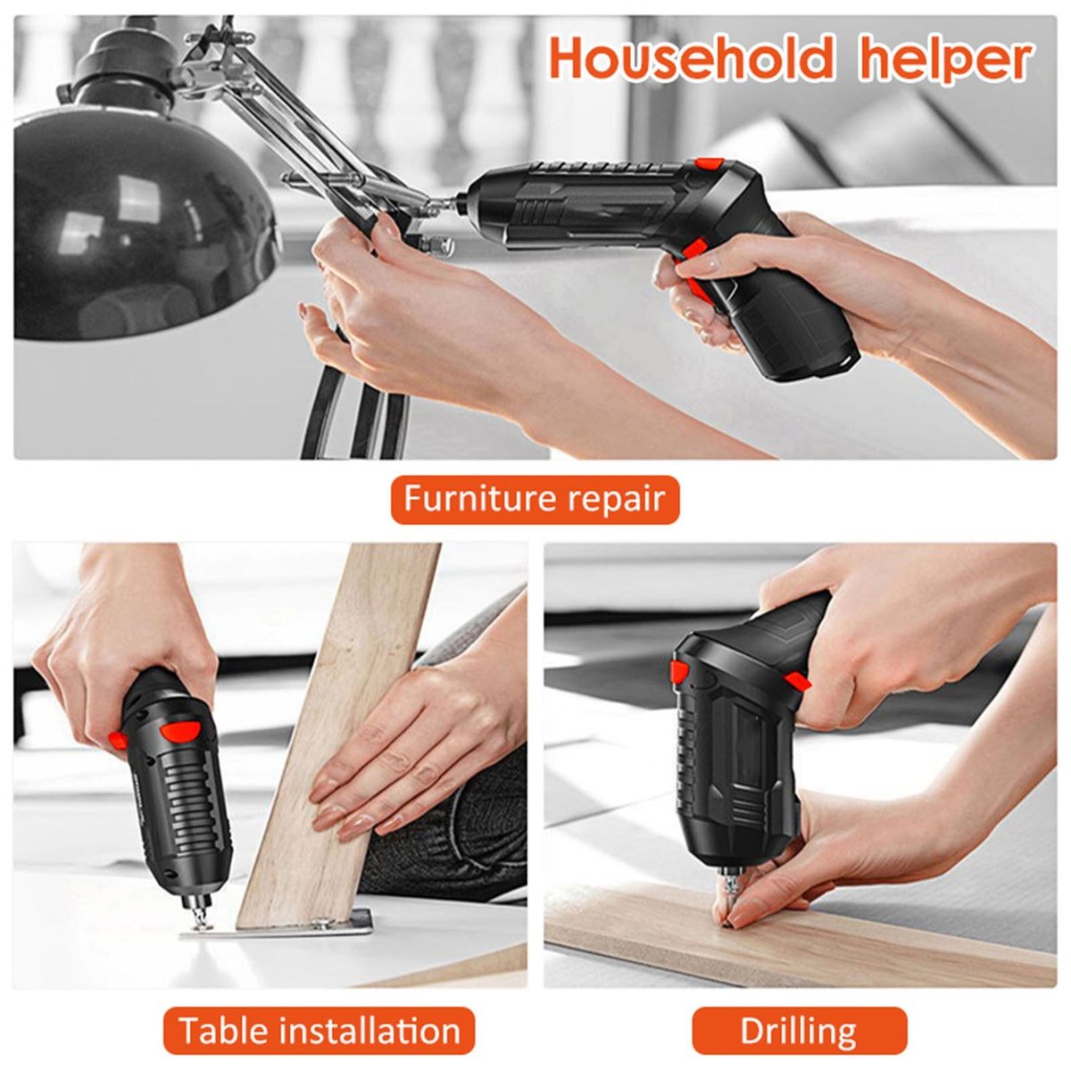 2PCS Electric Screwdriver Set 3.6V Cordless Electric Drill