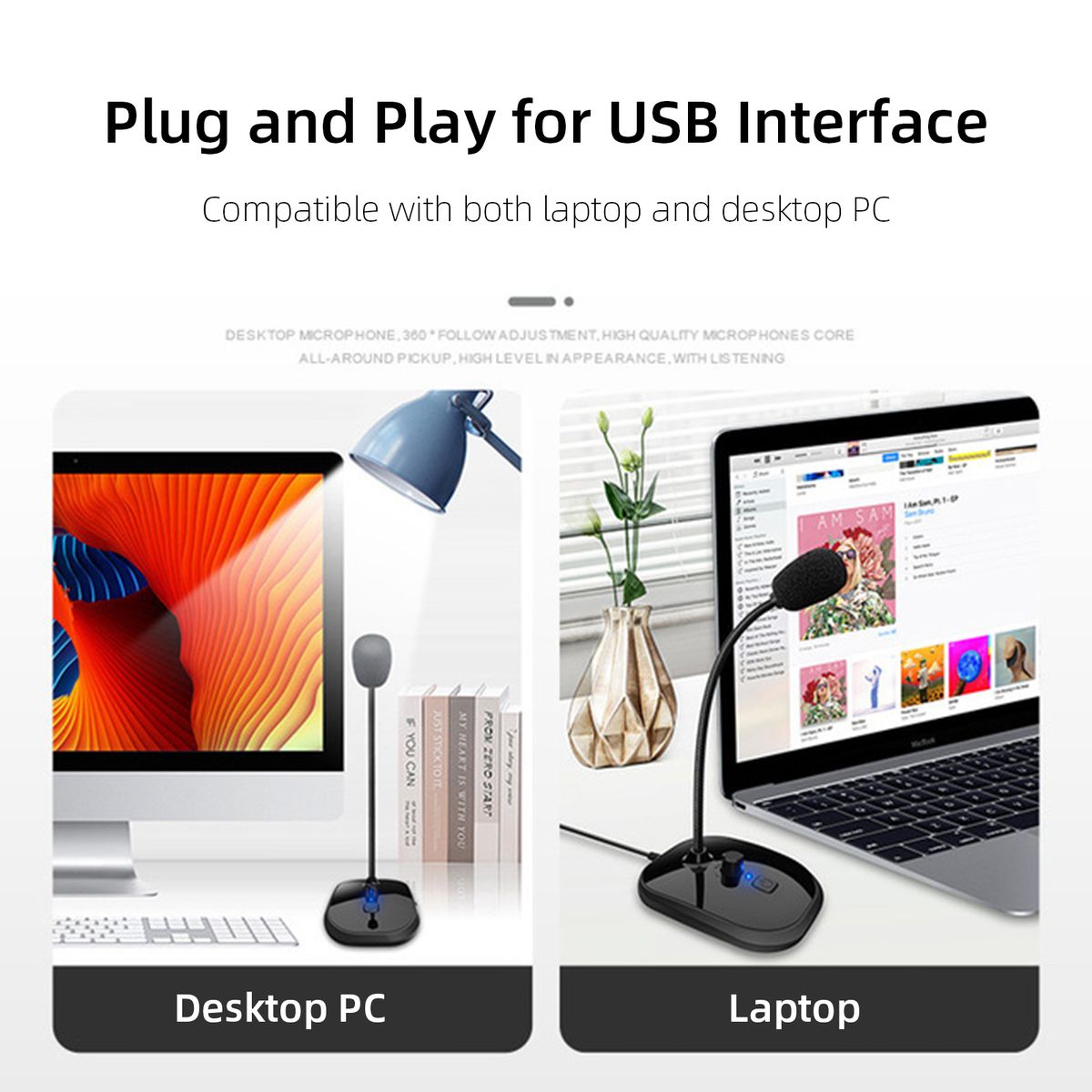 SK-30 USB Desktop Microphone With Mute Button Volume