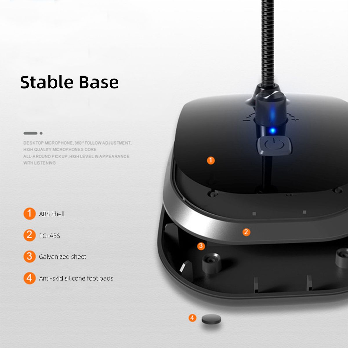 SK-30 USB Desktop Microphone With Mute Button Volume