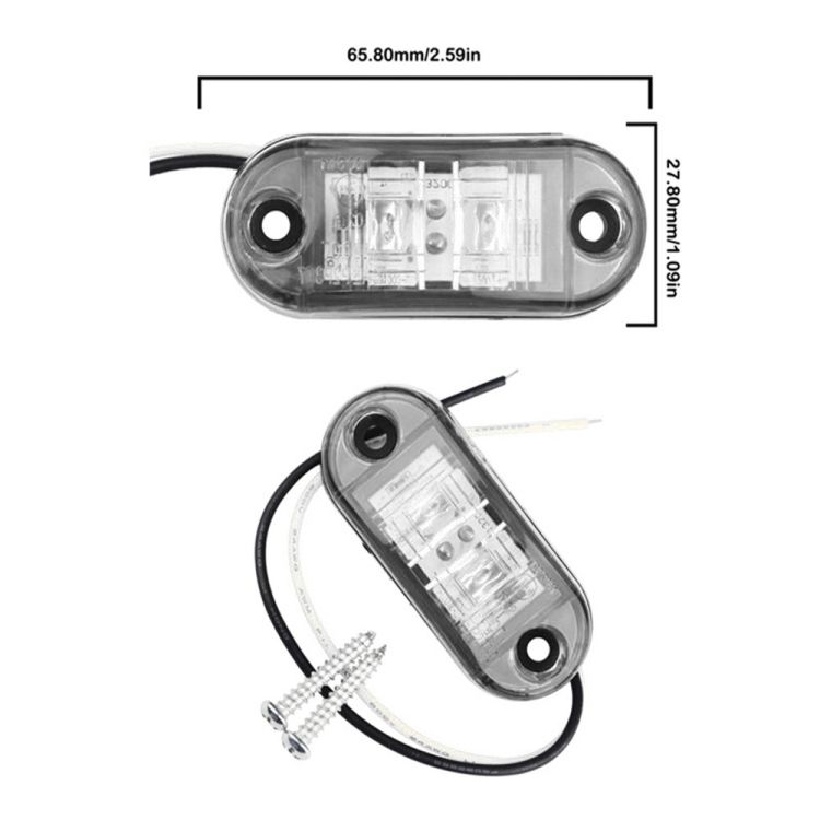 10 PCS 2 LED Piranha Truck Side Light