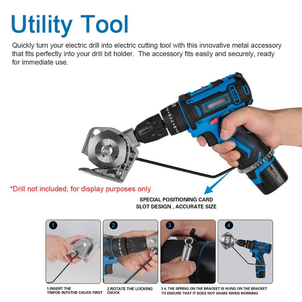 Electric Drill to Electric Fabric Cutter Refitting Accessory Impact Drill Cloth Cutting Machines Conversion Tools Utility Fiber Clipping Accessories