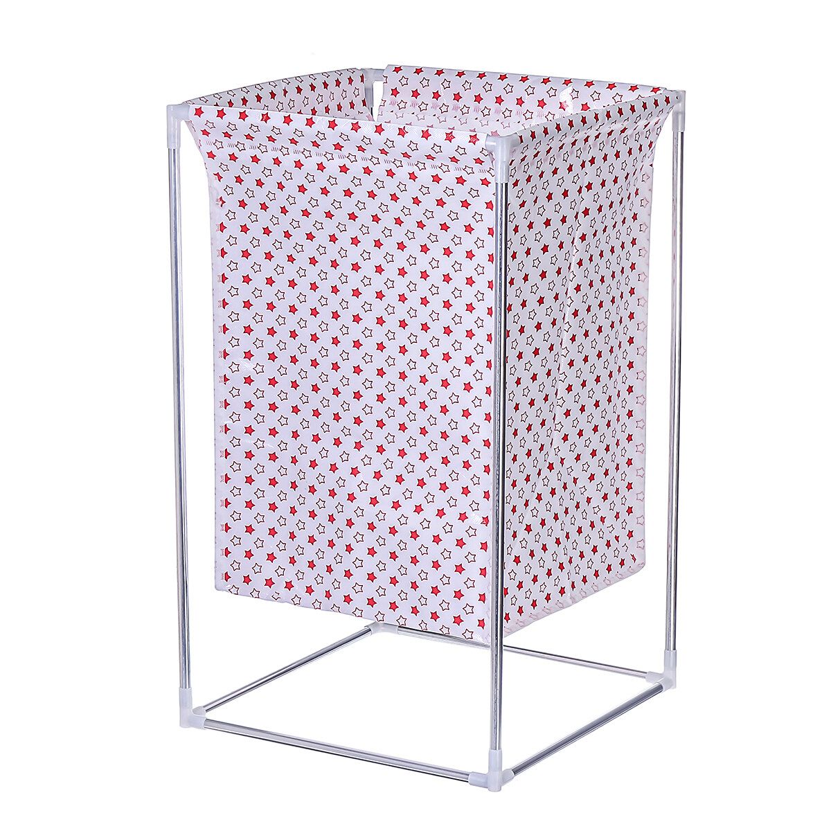 Laundry Basket Clothes Storage Box With Wheels Dirty Clothes Basket Frame Waterproof Non-woven Fabric Pink