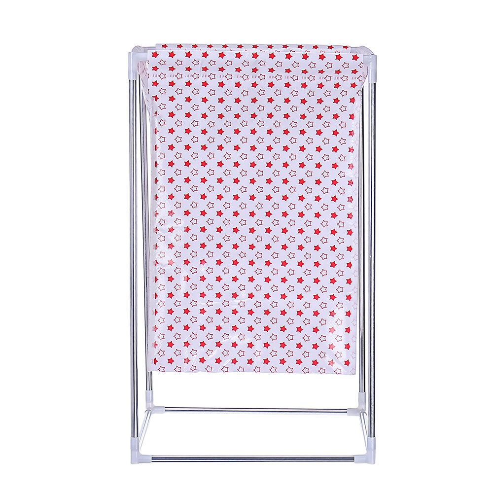 Laundry Basket Clothes Storage Box With Wheels Dirty Clothes Basket Frame Waterproof Non-woven Fabric Pink