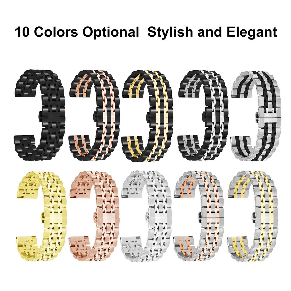 22mm Stainless Steel Watch Bands With Straight End Quick