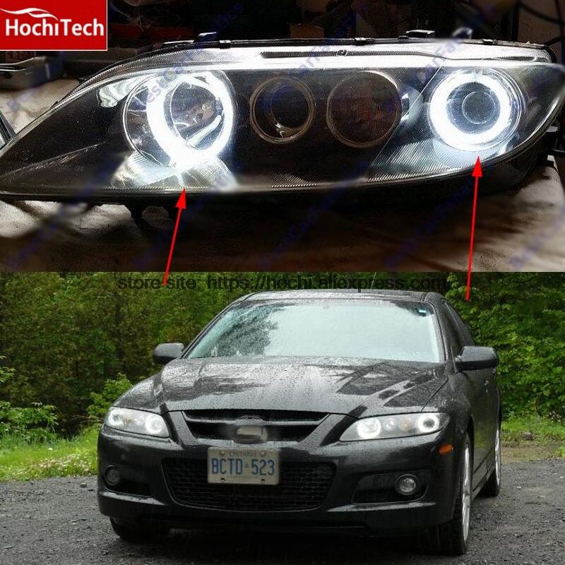 HochiTech  6000K CCFL Headlight Halo An Demon Eyes Kit An Eyes Light For Mazda6 Mazda 6 Mazdaspeed6