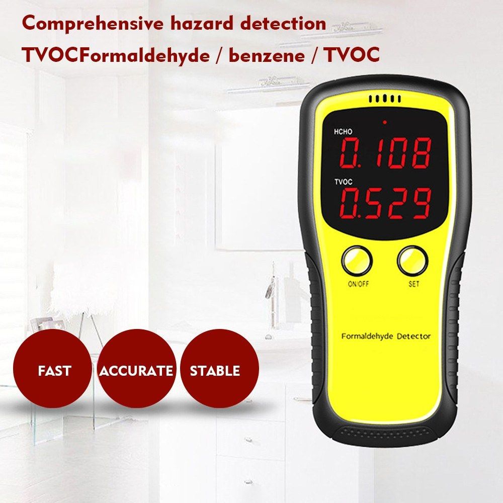 Formaldehyde CO2 HCHO TVOC LED Digital Display Meters Tester