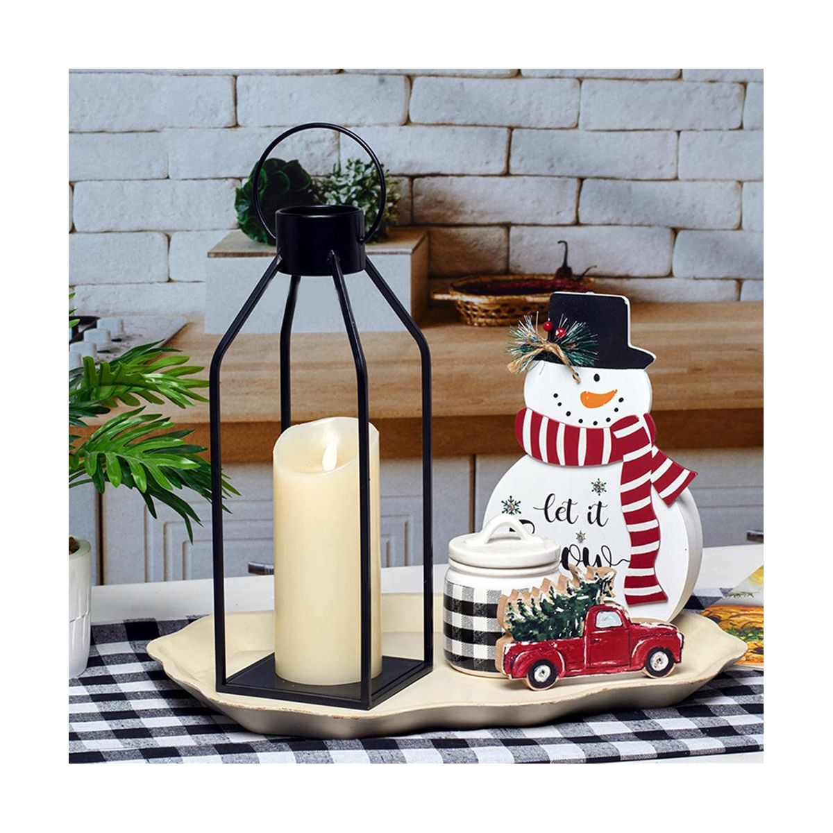 Candle Lantern 2 Set Black Decorative Lanterns Indoor