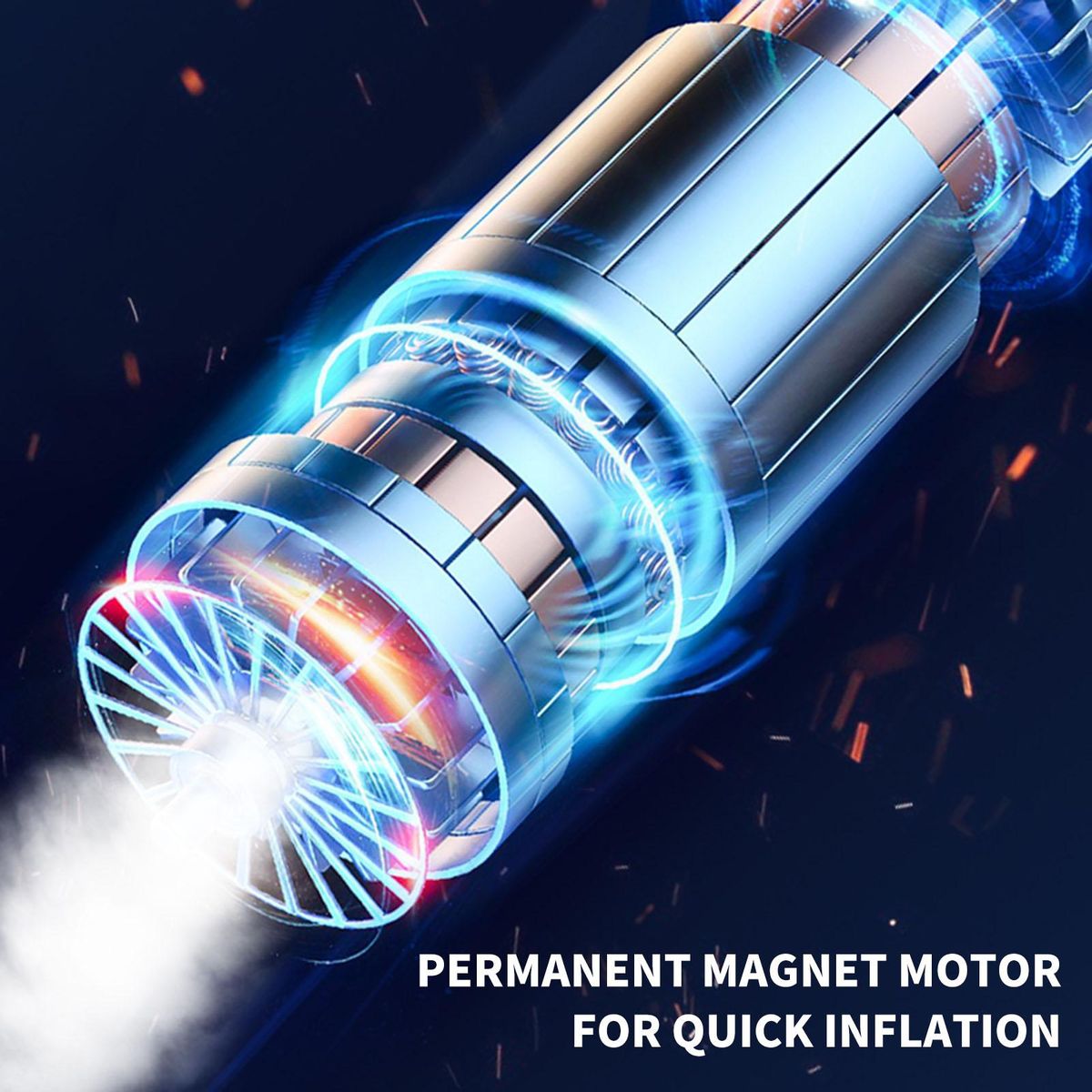 12V Wireless Portable Smart Digital Air Pressure Electric Inflator Pump Black Low Noise  LED lighting Full Auto StopFor Cars Automobile Inflatable Tool