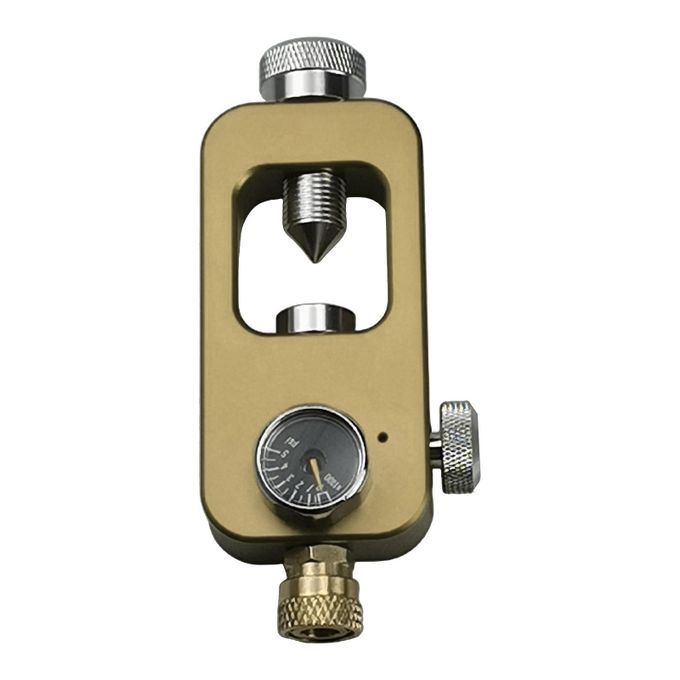 Metal Diving Scuba Oxygen Bottle Connector Air Tank Golden_Gauge_B