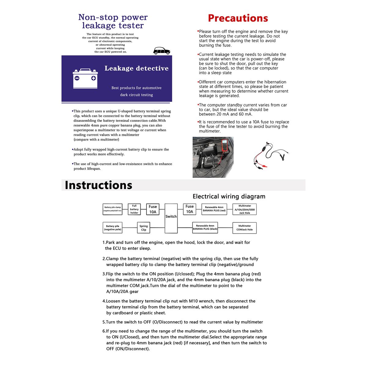 Parasitic Drain Tester For Automotive Battery Testing