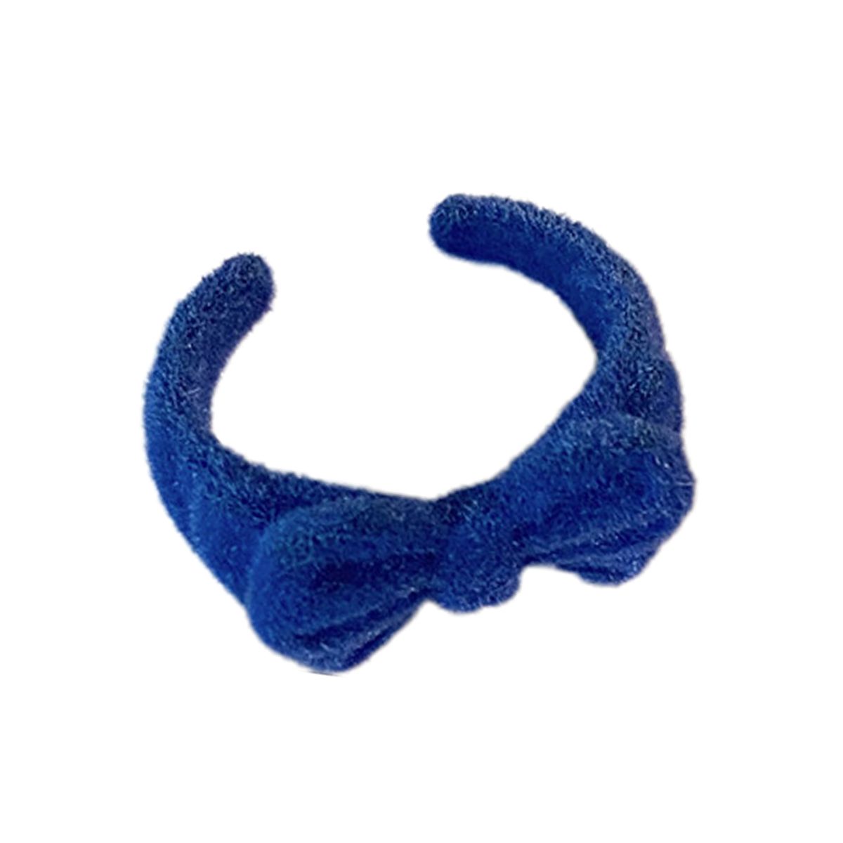 Ladies Ring Velvet Bow Heart Ring Royal Blue