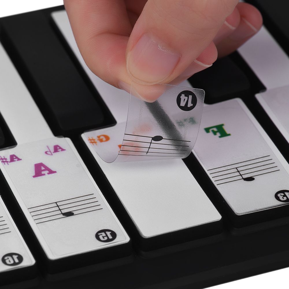 Colored Piano Keyboard Stickers For 37/ 49/ 61/ 88 Key