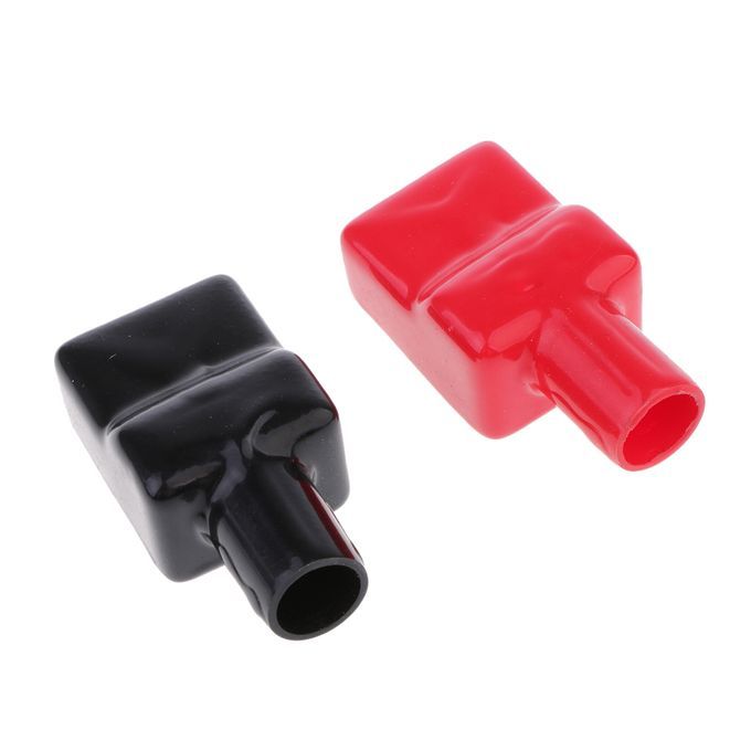 1Pair Car Battery Terminal Insulation Protector Sleeve Covers Black