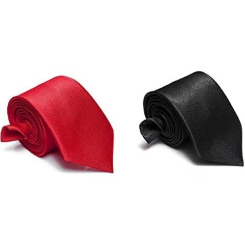 Men's Long Ties  - Set Of 2 - Red & Black