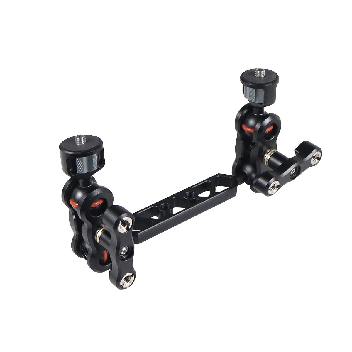 5Inch Aluminum Camera Articulating Arm Dual Ballhead Extension Bar with 14Inch Screws for DSLR Camera Support